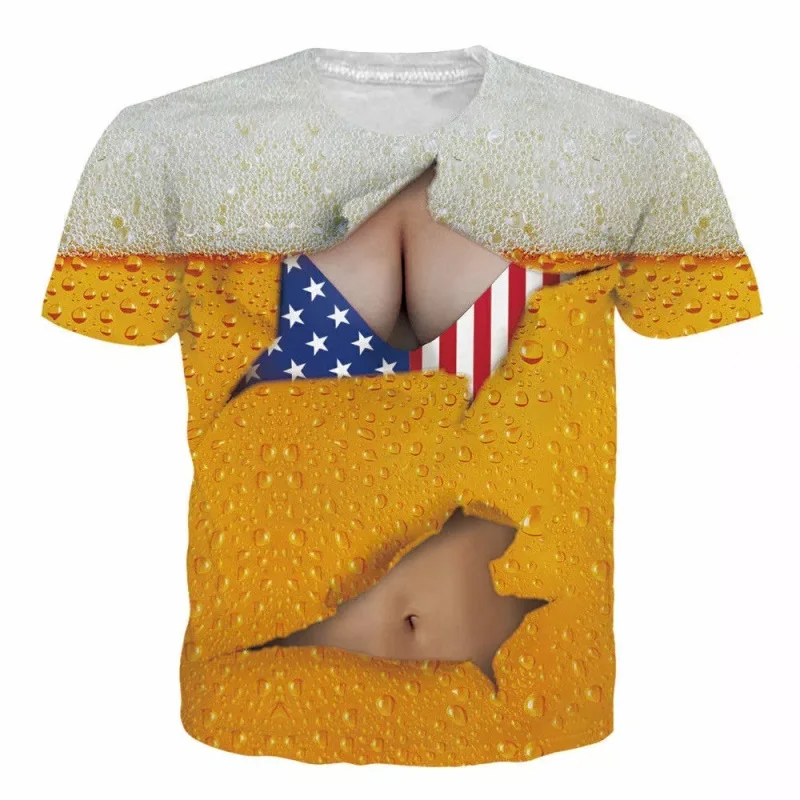 Herren Cartoon 3D Muskel-ABS Fake Nackt-Print Kurzarm Rundhals T-Shirt Lustiges Neuheit Streetwear Casual Party Cosplay T-Shirts – Detail 13