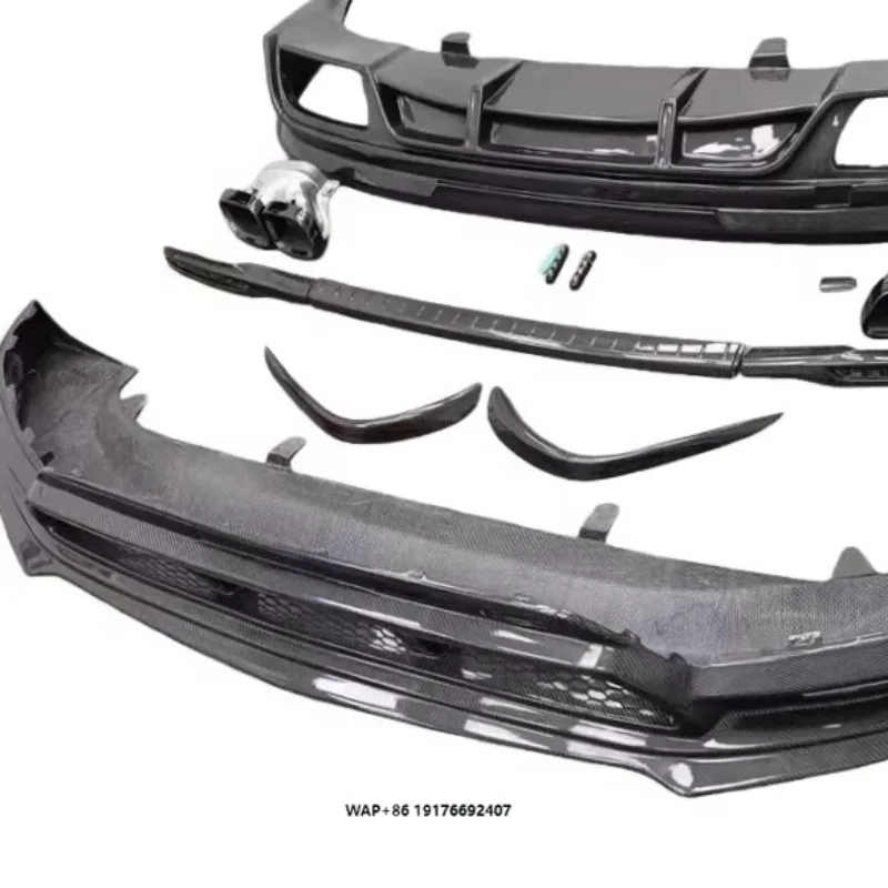 

New High Quality Carbon Black Carbon Fiber Bodykit GLS X167 Front Bumper Lip & Rear Diffuser car parts