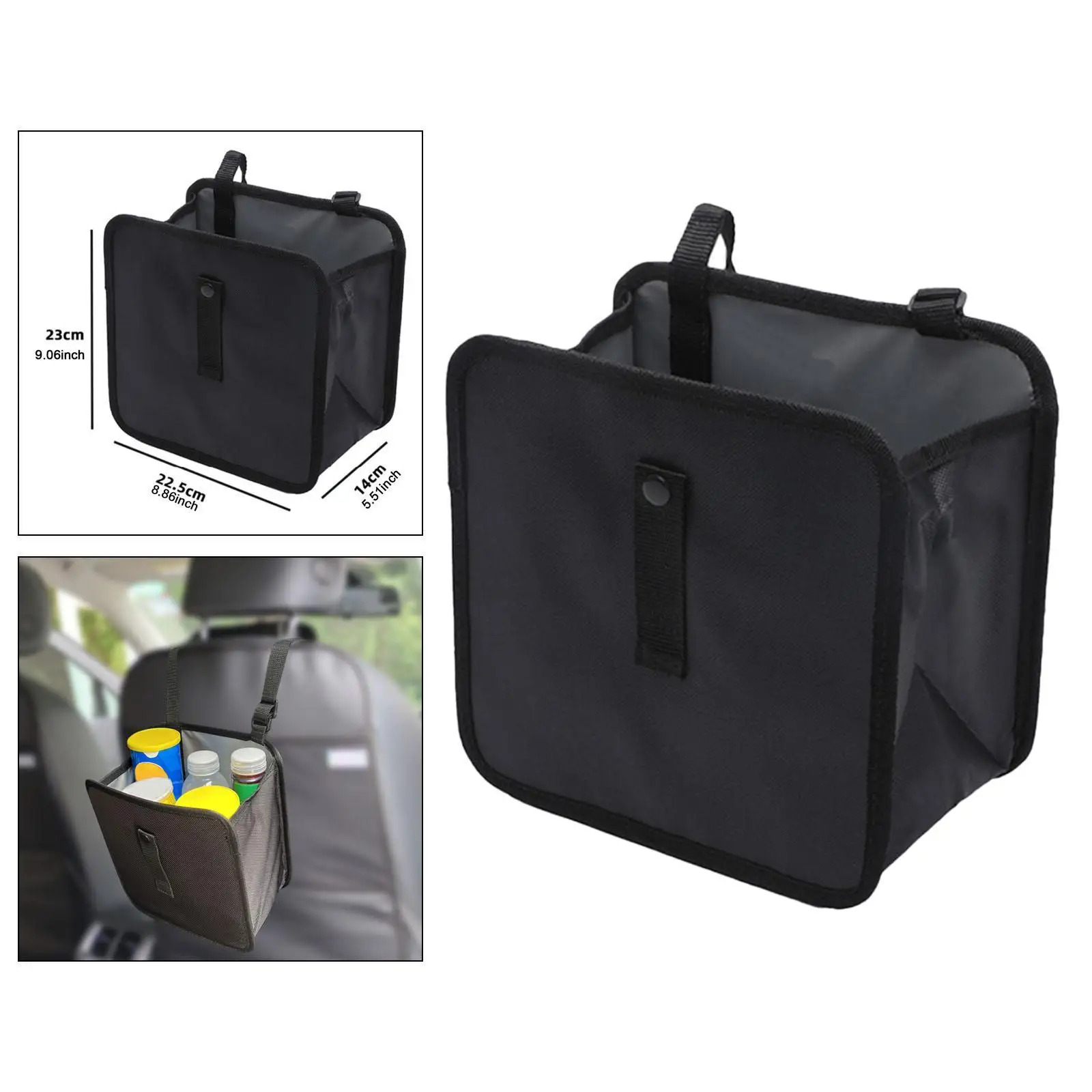 Bolsa de basura colgante para coche, suministros para automóviles, portátil, negro, para viajes al aire libre, multiusos para vehículos, bolsa de almacenamiento de gran capacidad