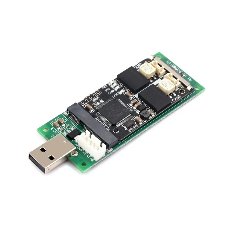 MiniPCIe interface to 2-CH CAN Card, Supports Decoding And Analyzing Function of Multiple CAN Protocols, High-performance