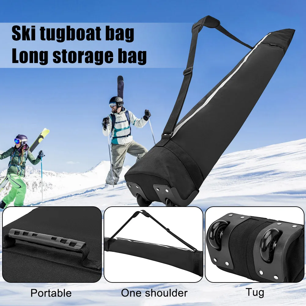 Store Transport Snowboard Bag with Wheel Scratch Resistant Snowboard Cover 600D Oxford Waterproof for Snowboard Goggles Gloves