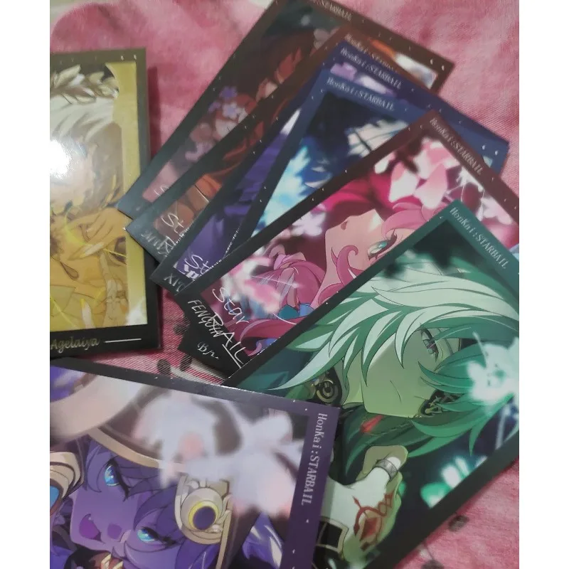 8Pcs/Pack Honkai: Star Rail Merch Fans Collection Character Cards Tribios Castorice Mydei Cipher Anaxa Phainon Aglaea Hyacine