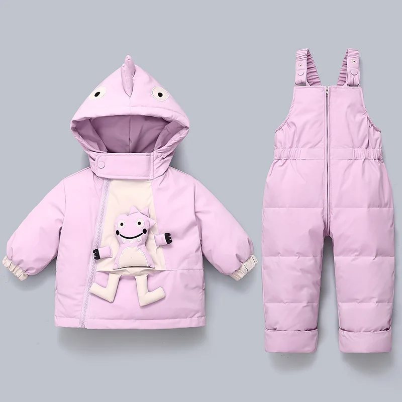 2pcs clothing sets Children Winter Thicken Baby Warm Down Jacket and Jumpsuit infant little Girls clothes Boy Coat Snowsuit 0-5Y