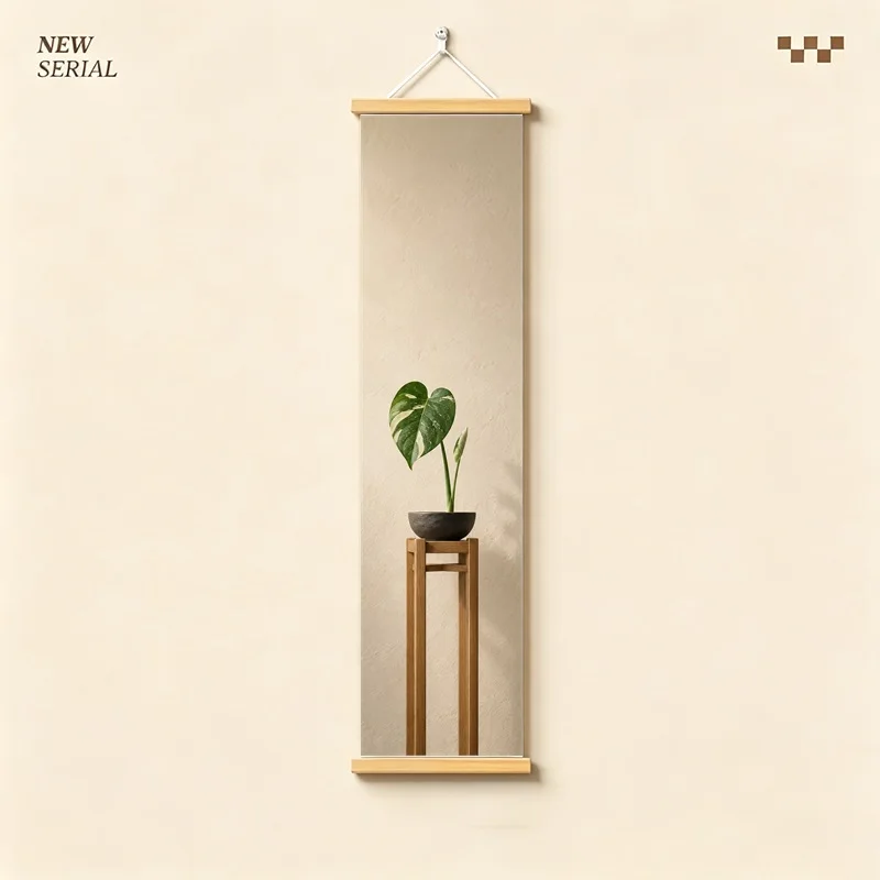 Monstera Wall Art 4-Panel Green Leaf Pot Hanging Scroll Set on Beige Silver Shimmer Canvas for Modern Living Room Decor