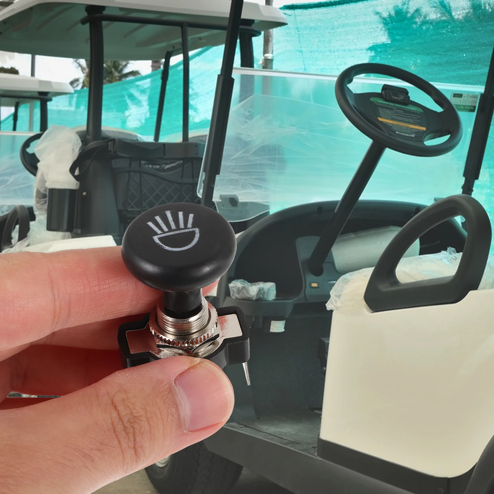 

Golf Cart Headlight Switch Replacement Durable Plastic Metal Pull Push Button Compatible Easy Install Stable Long