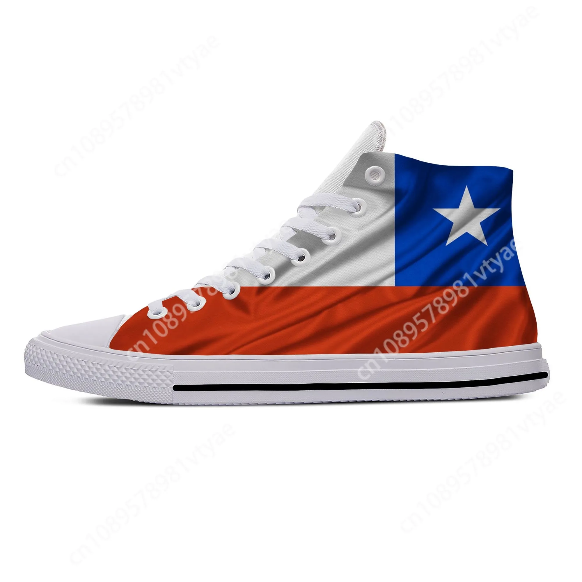 

Summer Chilean Flag Chile Patriotic Cool Funny Casual Shoes Lightweight Breathable Mens Womens High Top Sneakers Hot Board Shoe