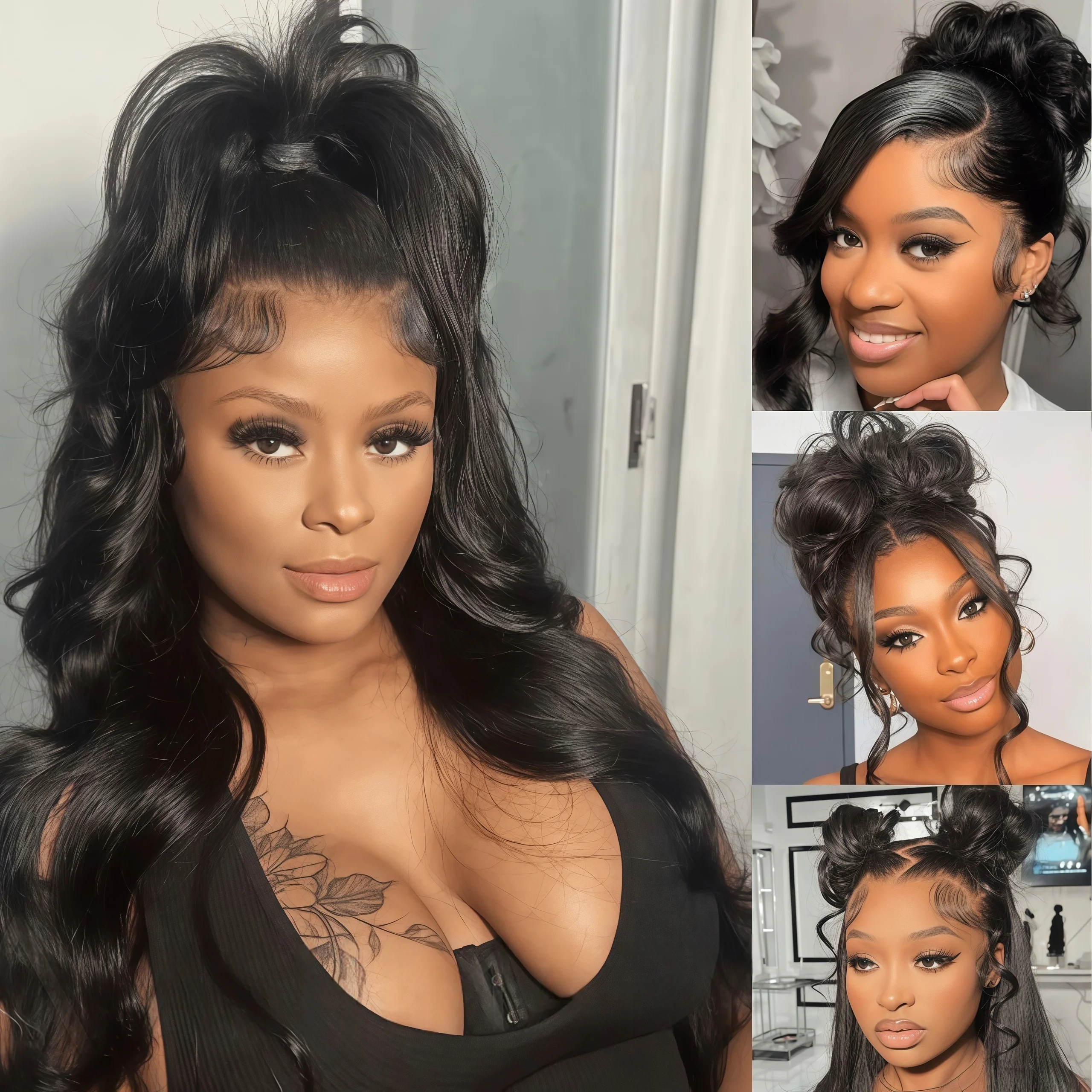 باروكة دانتيل كاملة شعر بشري مموج شعر بشري 100 شعر بشري برازيلي منزوع مسبقًا باروكات دانتيل عالية الدقة 360 شعر بشري باروكات دانتيل كاملة 250 كثافة