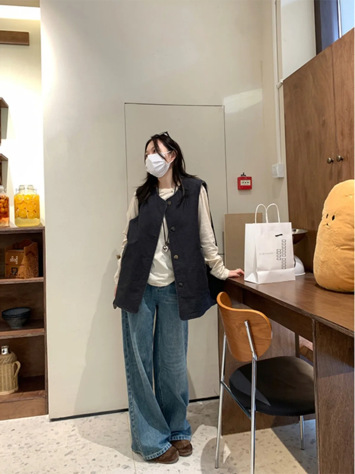 

Двусторонний жилет Motzu из овечьей шерсти и хлопка, женская зимняя модная верхняя одежда