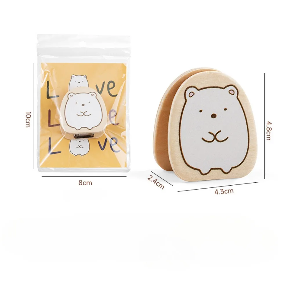 1pc Corner Biological Wooden Simple Photo Folder Desktop Decoration Note Message Folder Office Supplies Business Card Holder