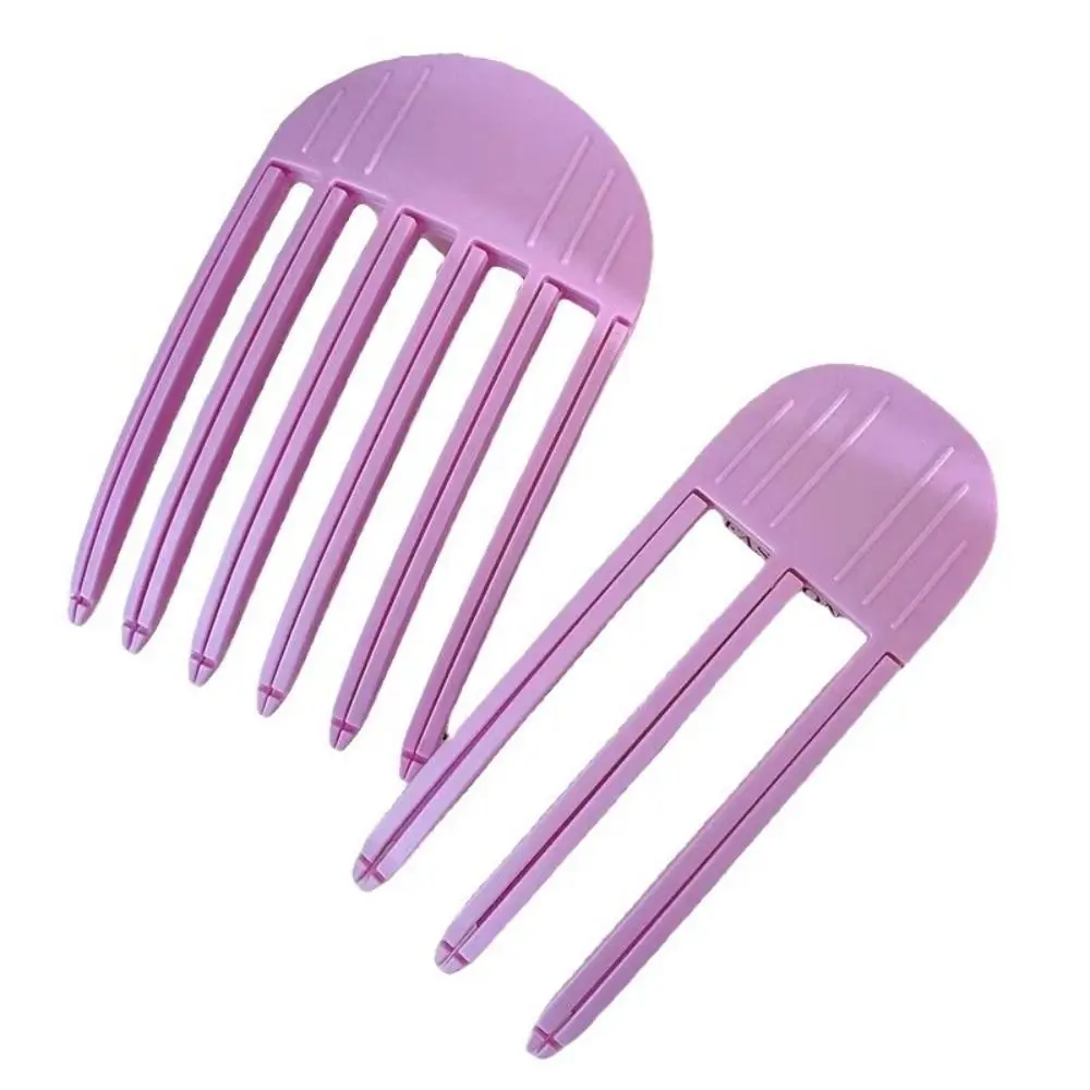 

2pcs/set No Heat Hair Roots Hair Roller Styling Diy Tools 3/ 6 Teeth Comb Curly Hair Styling Clip Fluffiness Volumizing