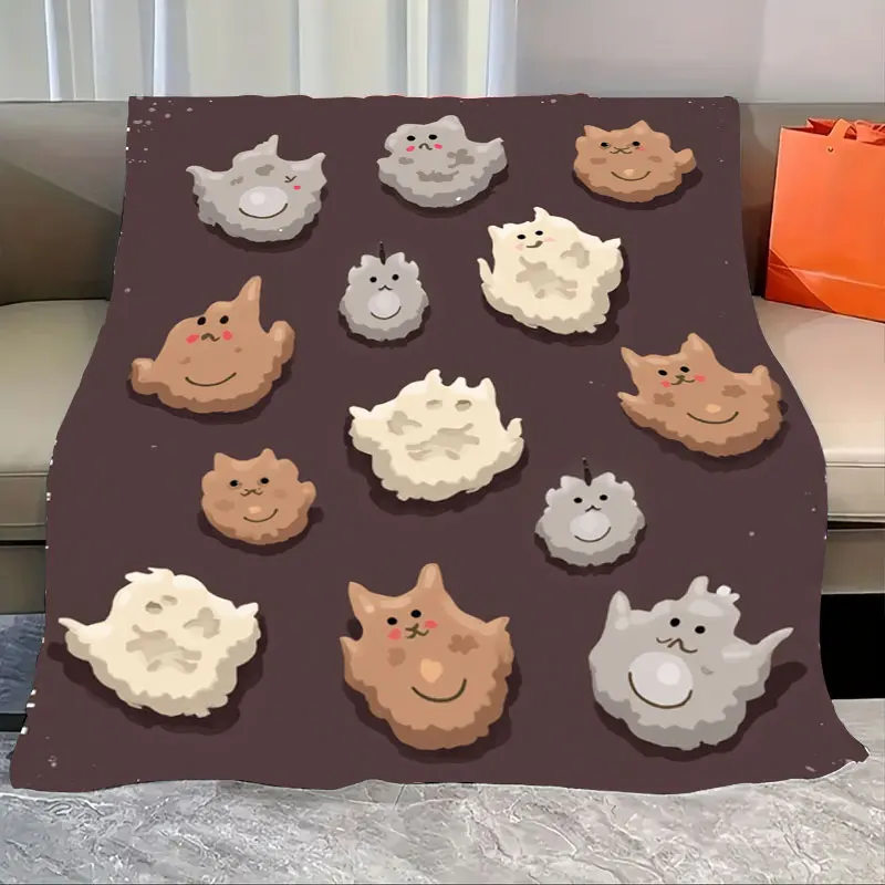

1pc Flannel Blanket Cute Cat Paws Print Soft Cozy Blanket for Home Decor