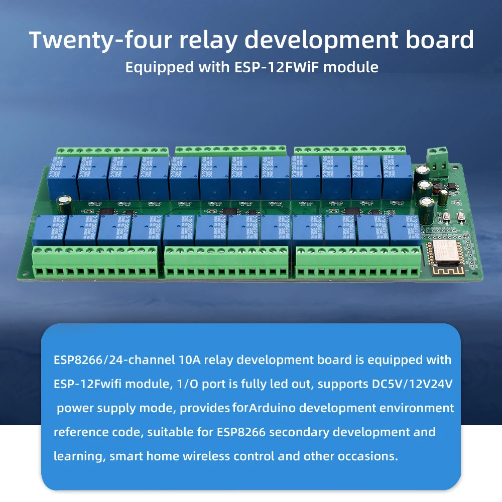 ESP8266 WIFI 24 Way Relay Module 24 Channel Switch Controller Board ESP-12F Development Board  For Smart Home APP Remote Control