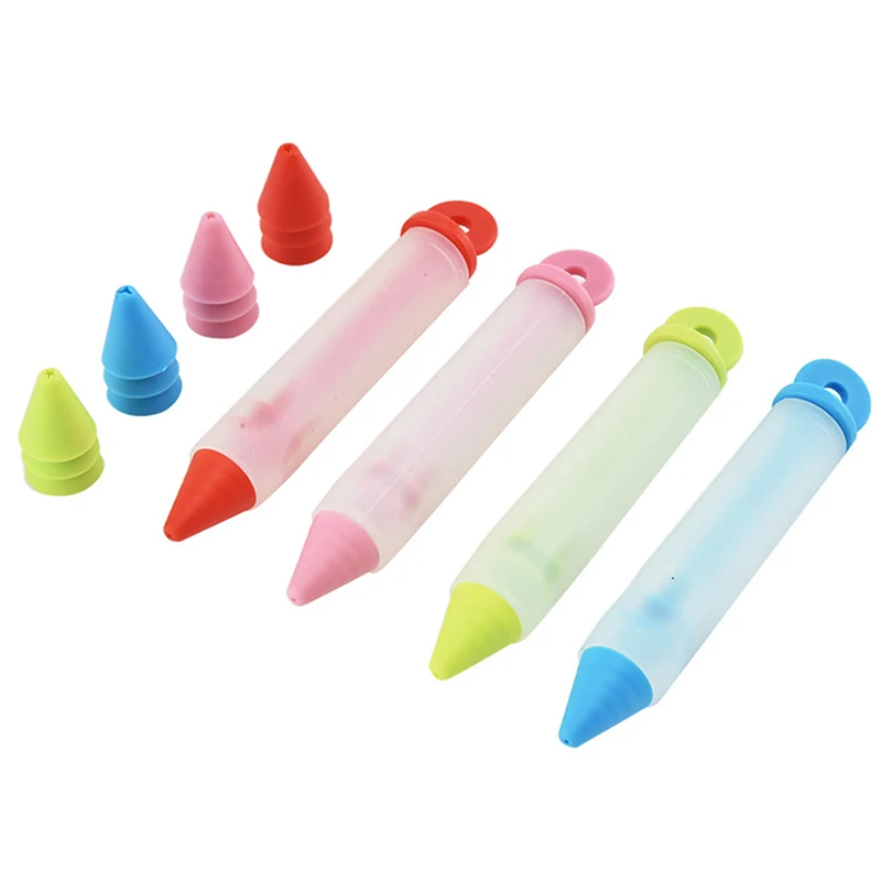 Silicone Food Writing Pen Chocolate Decorating Tools Cream Cup Cake Mold Piping Pastry Cookie Icing Nozzles Kitchen Accessories