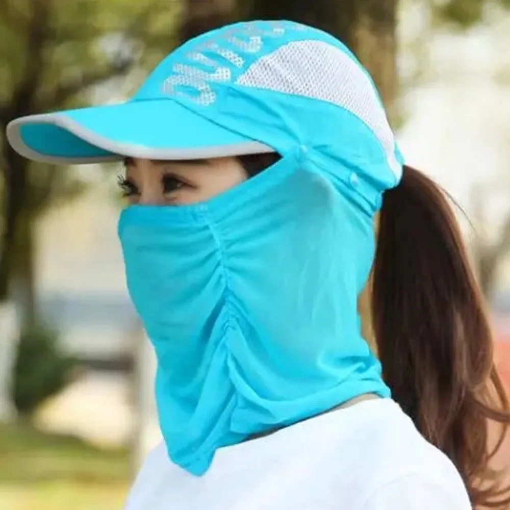 Gorra de protección para el cuello, gorro de ala ancha extraíble con protección UV para ciclismo, secado rápido, fresco