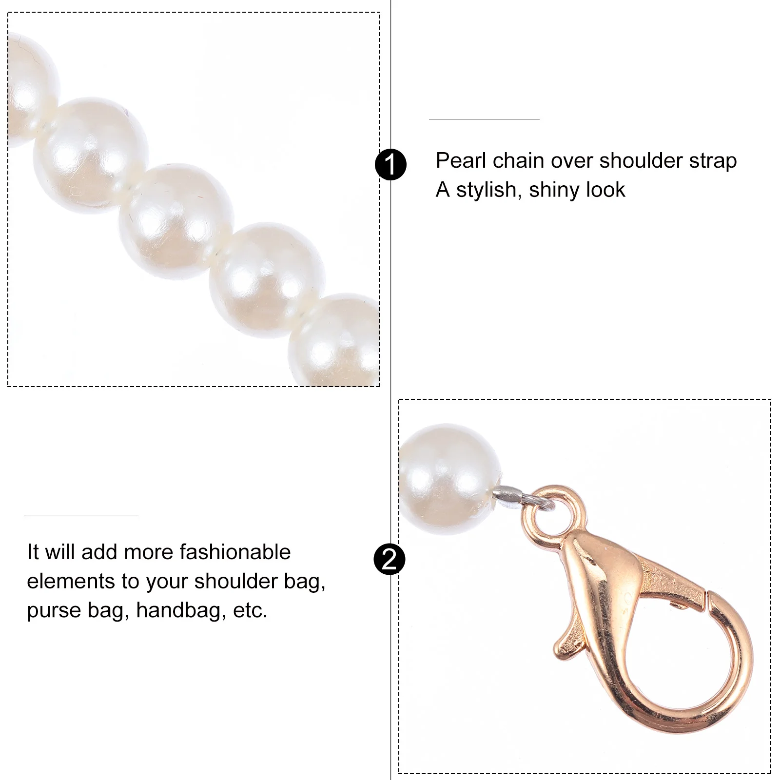 2pcs Bag Chain Replacement For Suitcase Handbag Purse Purse Chain Strap Diy Strap Buckle Accessories Box Packaging