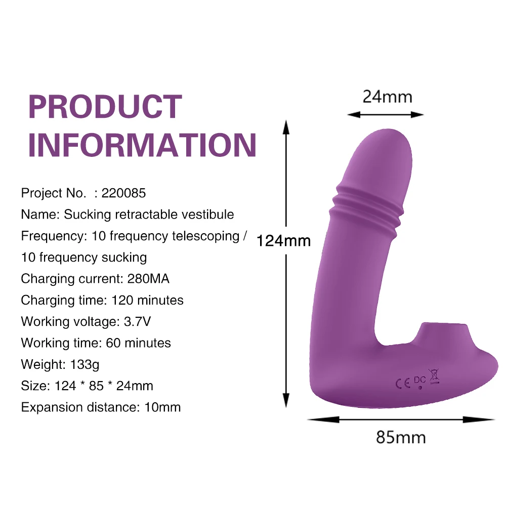 Wearable Sucking Vibrator USB Charging Vagina Clitoris Stimulator Remote Control Telescopic Dildo Vibrator  Sex Toys for Women