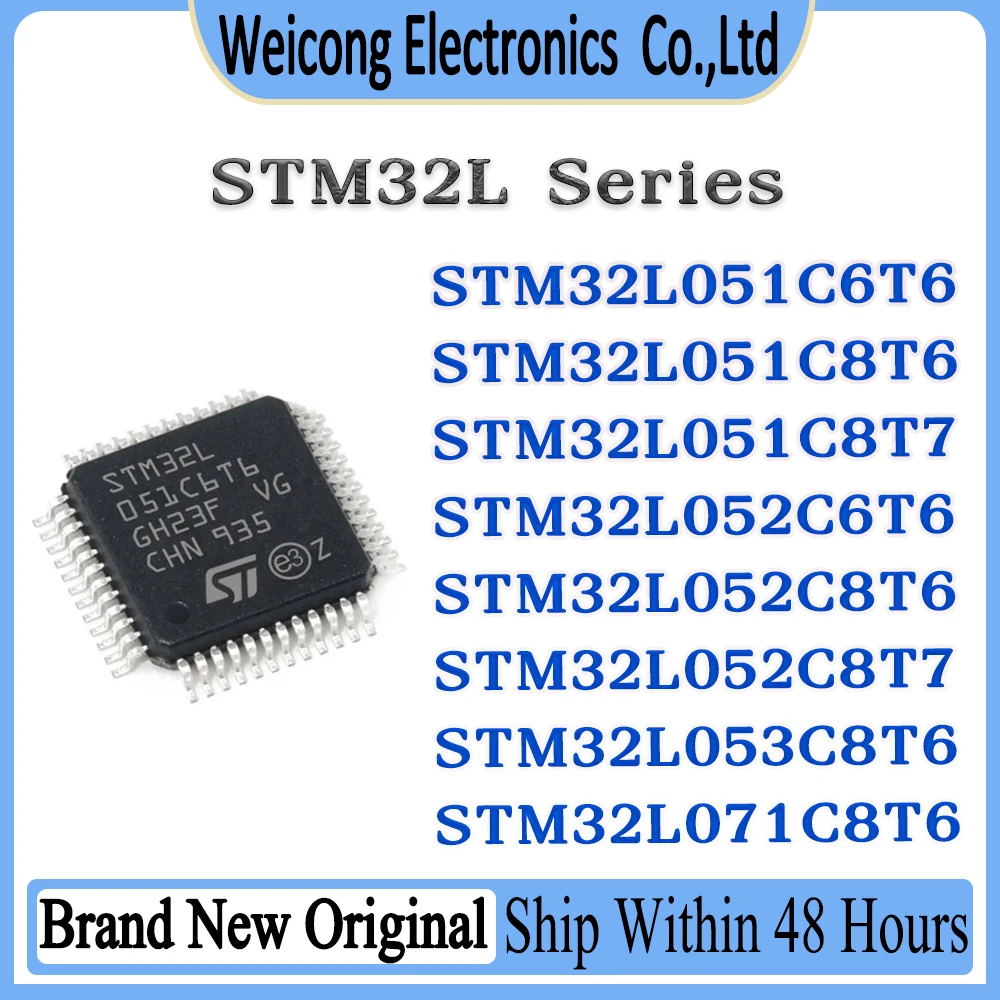 

STM32L051C6T6 STM32L051C8T6 STM32L051C8T7 STM32L052C6T6 STM32L052C8T6 STM32L052C8T7 STM32L053C8T6 STM32L071C8T6 IC Chip LQFP-48