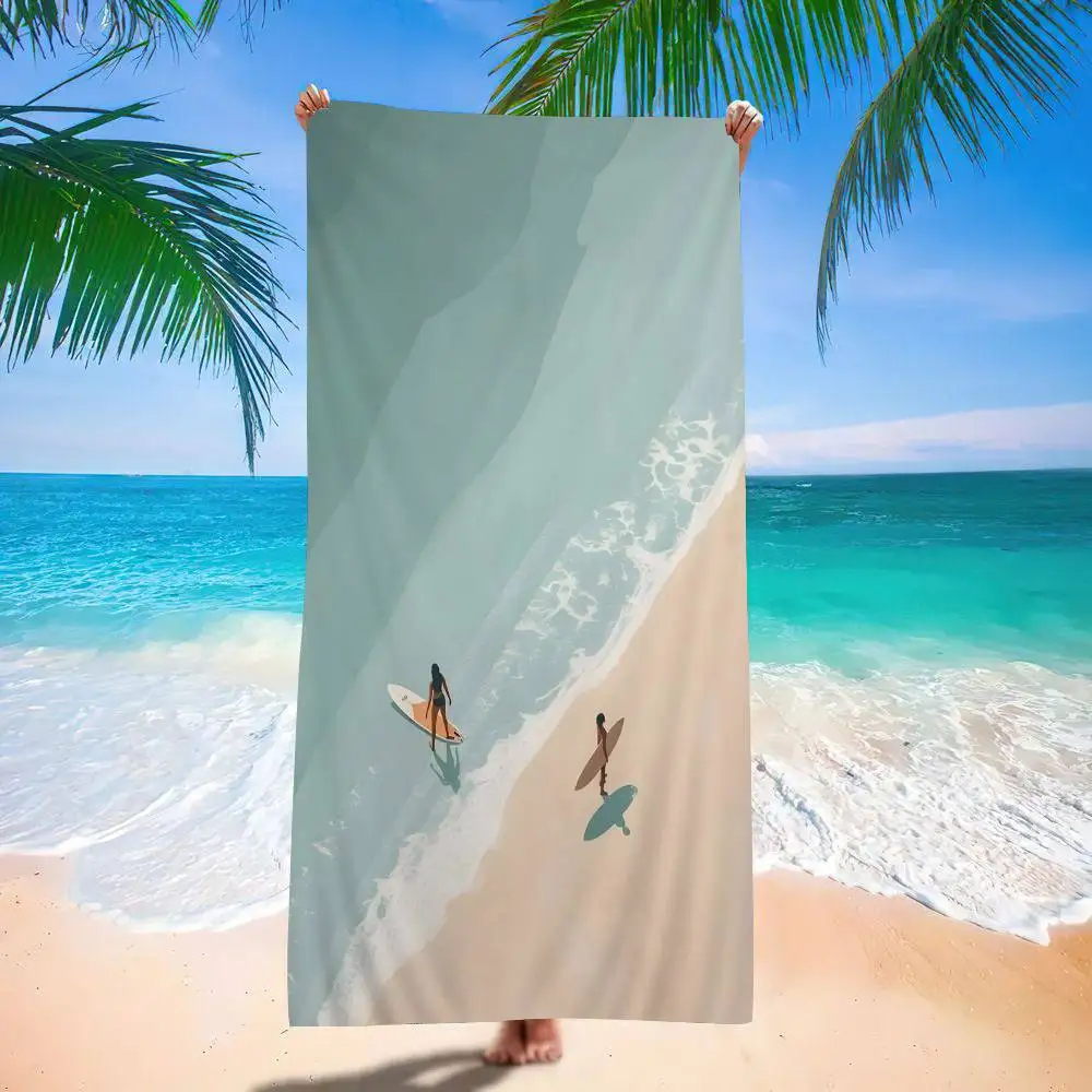 Beach Sea Ocean Boat Wall Art Microfiber Beach Towel Absorbent Quick dry Soft Yoga Swimming Resort Mountain Climbing Towel