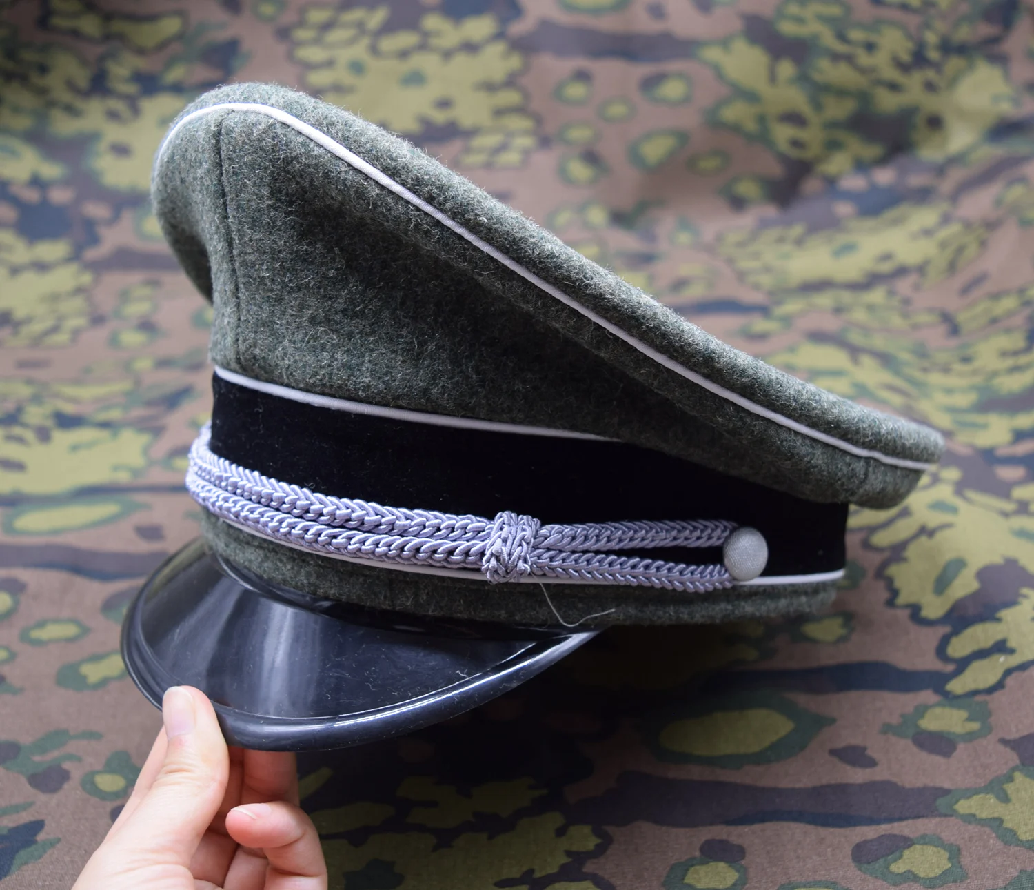 Cosplay German Elite Officer Hat Officer Army Cap W Chin Cords Reenactment