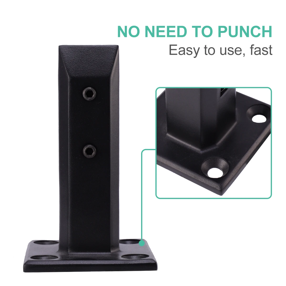 

Glass Clamp Fixing Tool Stainless Steel Bracket Holder Black Supporter Long Lasting Durable Construction Facility Parts Glass