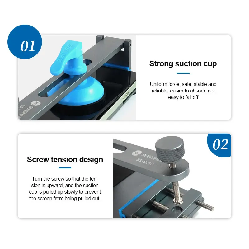 SUNSHINE SS-601G Plus Mobile Phone Free Heating LCD Screen Splitter Quick Screen Removal Fixture for IPhone Android Clamping