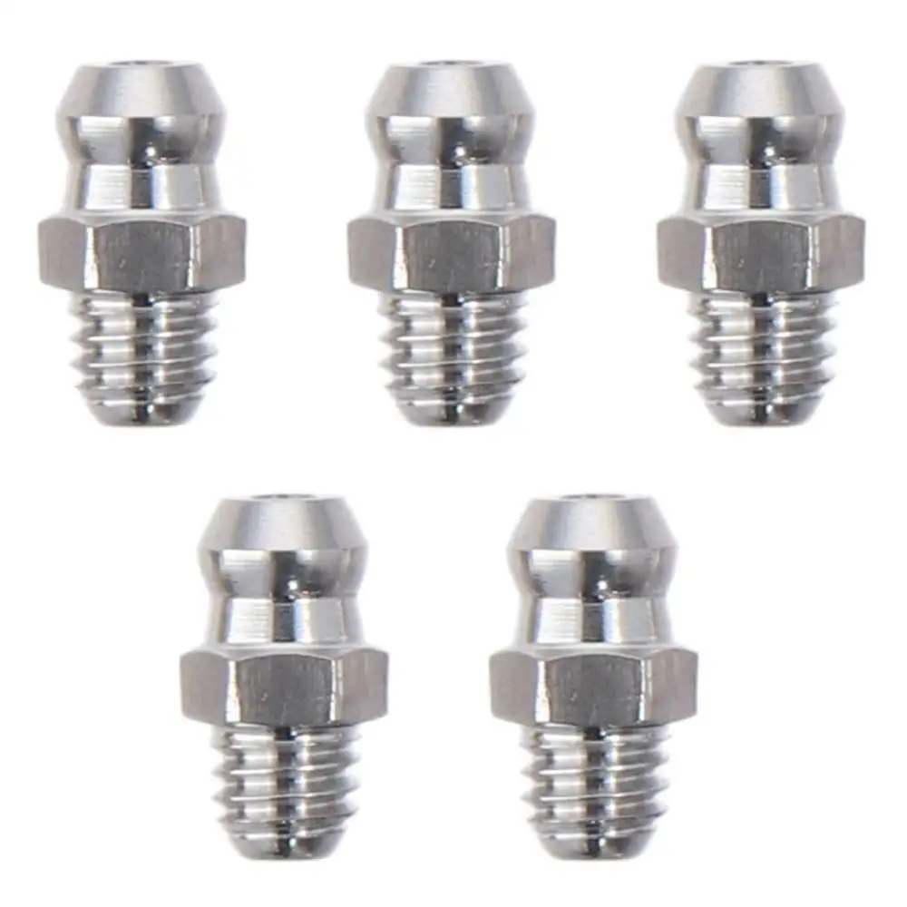 10pcs Stainless Steel Straight Grease Fitting M8 x 1mm Thread Silver Hydraulic Grease Nipple M10 x 1mm Thread M6 x 1mm Thread