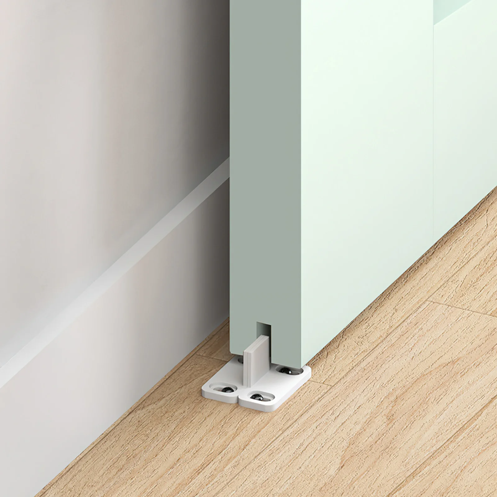 

4Sets Barn Door Guide Plastic Sliding Door Floor Bottom Guide Stopper Stable Swing Prevention Floor Guides Stop