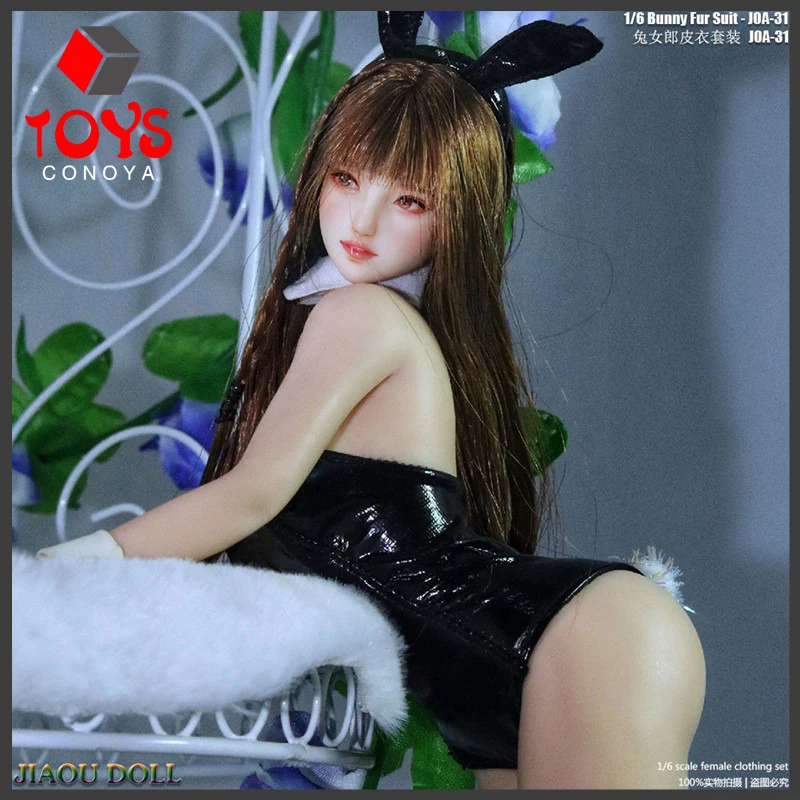 

JIAOU DOLL JOA-31 1/6 Bunny Girl Leather Tight Bodysuit Clothes Suit Model Fit 12'' Female Soldier Action Figure Body Dolls