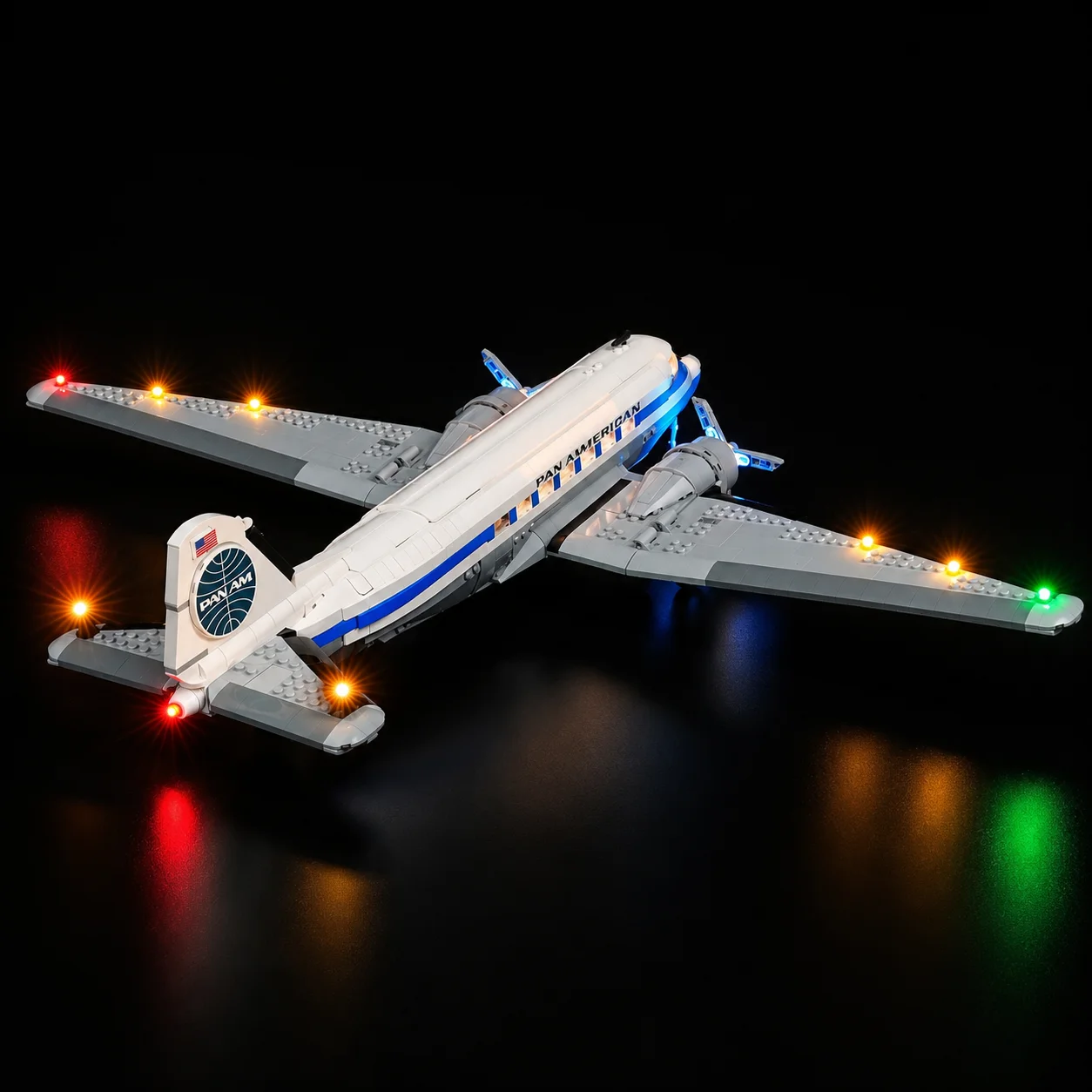 HPROSPER LED Accessory Light (No Model) For LEGO 11378-Douglas™ DC-3™ Pan American Airways Airliner Easy Install Hidden Wiring