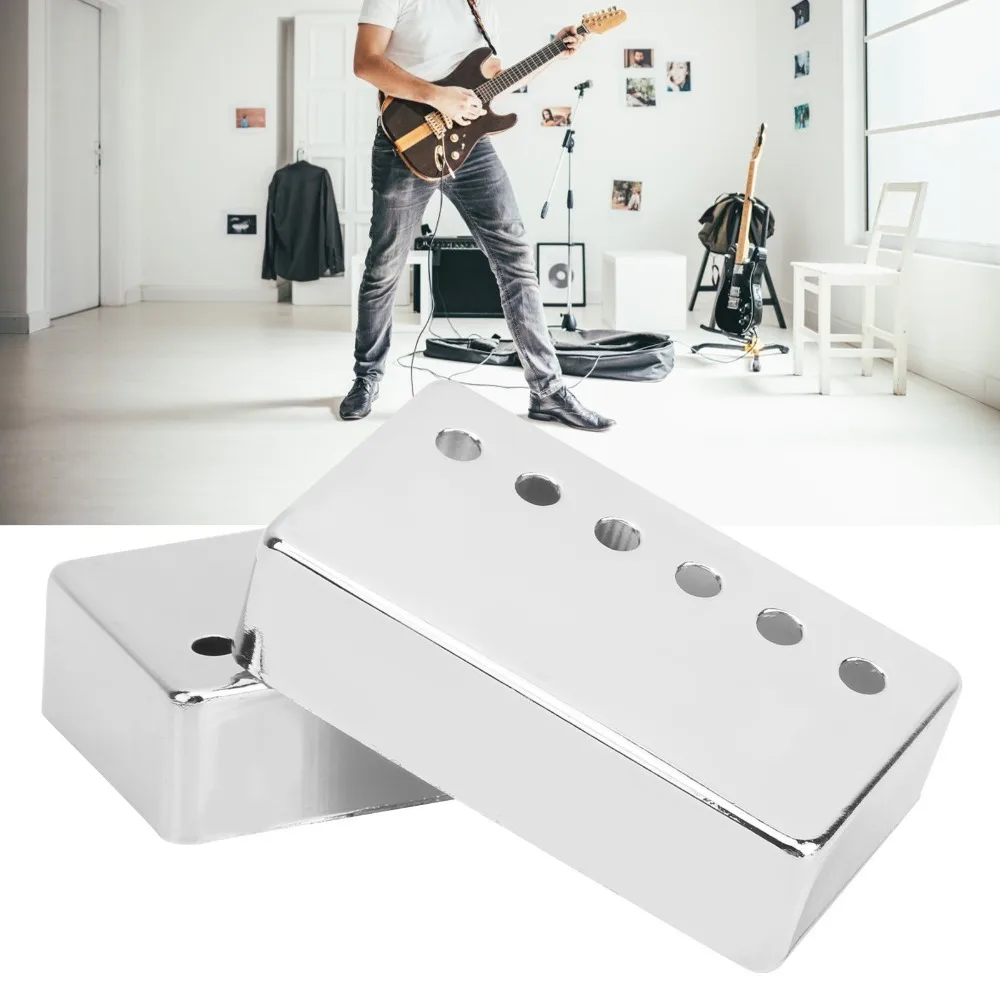 2 قطعة غطاء لاقط الجيتار النحاسي ​ 50 مم/52 مم ​ تباعد القطب ​ يغطي لاقط هامبوكر ​ أسود/ذهبي/فضي ​ يغطي لاقط جسر الرقبة