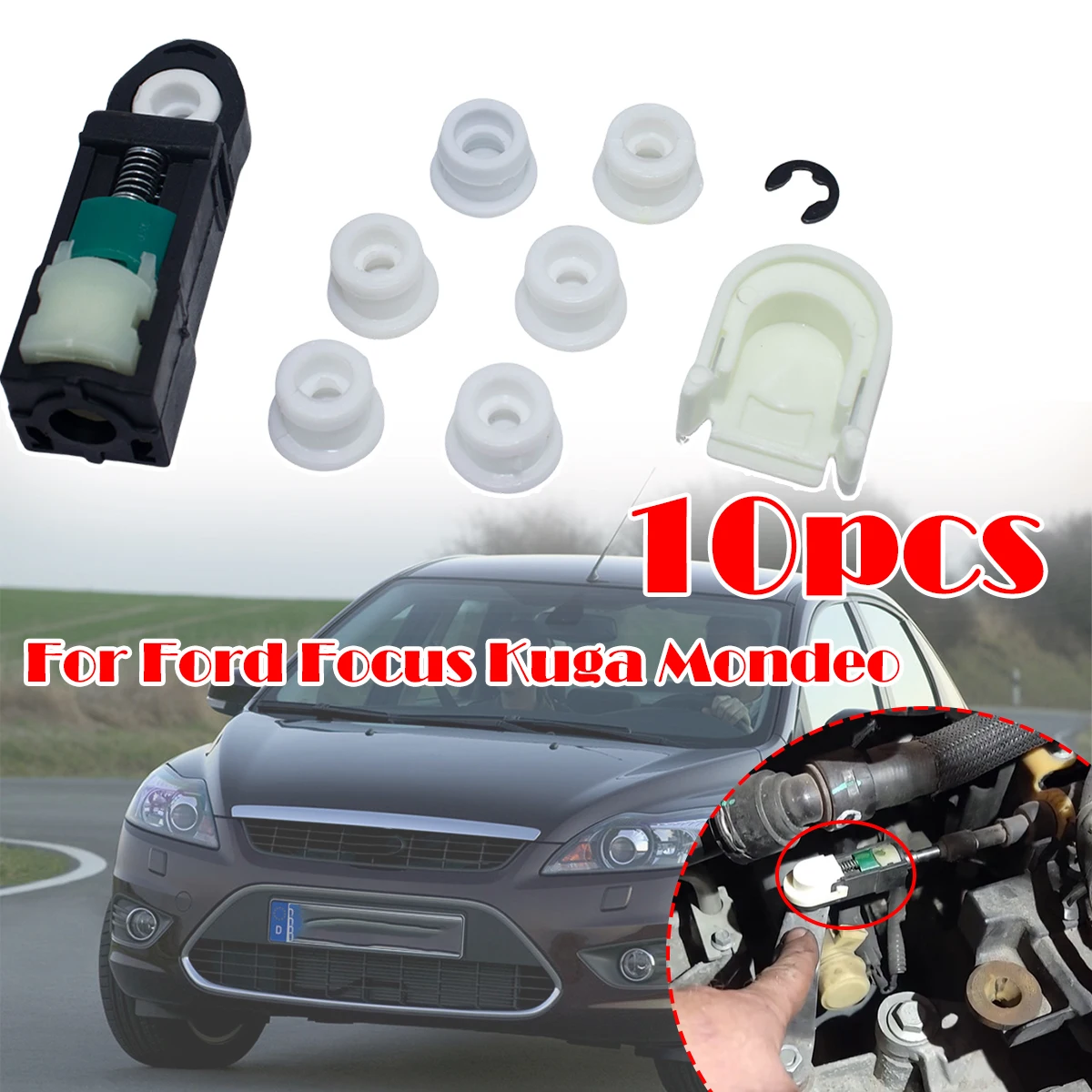 

Gearbox Lever End Linkage Connector For Ford Escape Kuga Fusion Shifter Cable Adjuster Body Adapter Selector Buckle Replacement