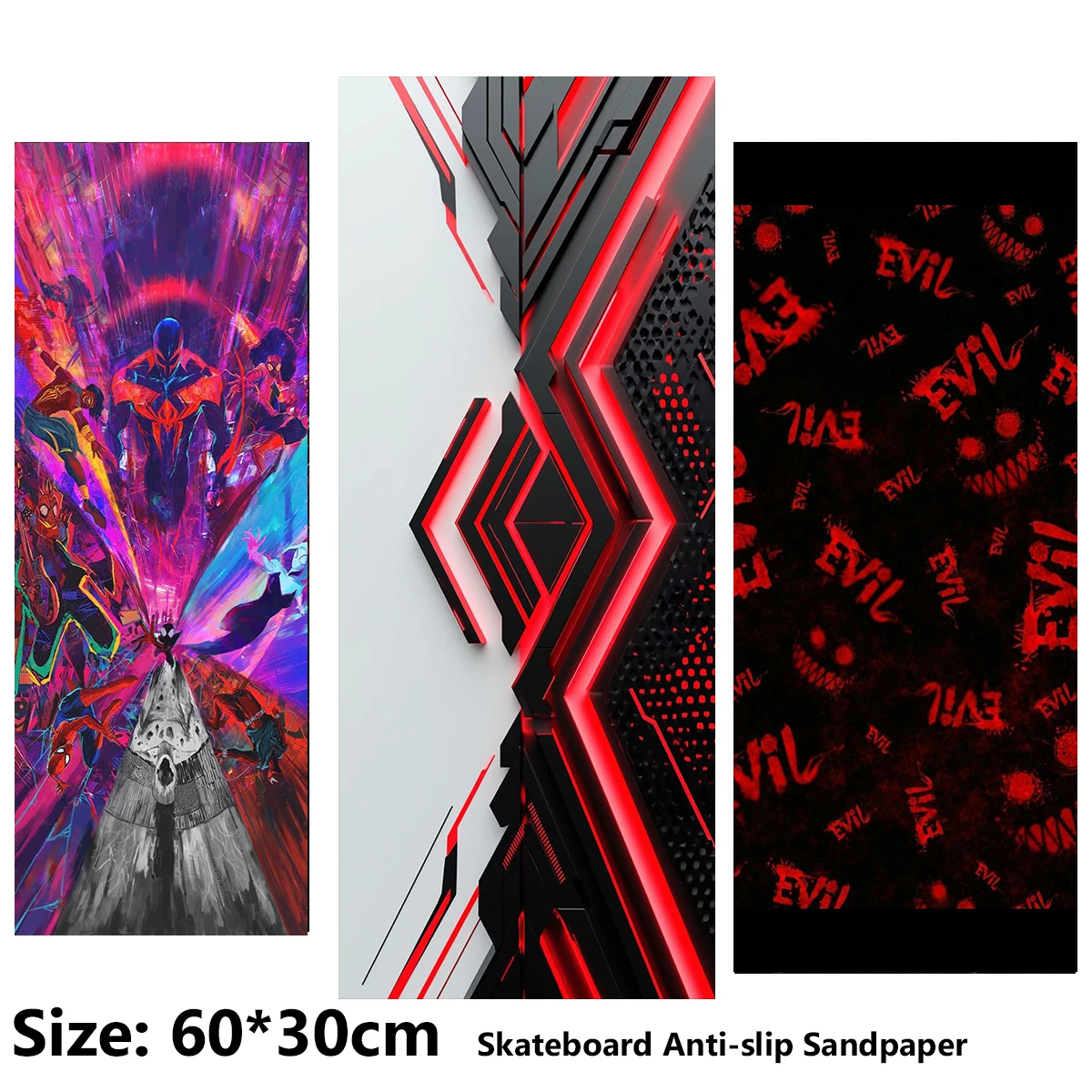 

Electric Scooter Anti-slip Sticker Sandpaper Skateboard GripTape Sheet 60*30cm Geometric Graphics, Text, Comic Patterns
