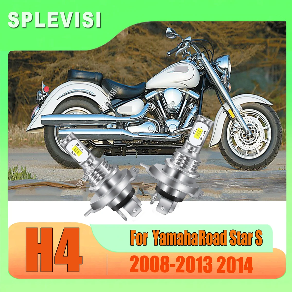 

H4 9003 LED Headlight Bulb - easy to upgrade replace original halogen For Yamaha Road Star S 2008 2009 2010 2011 2012 2013 2014