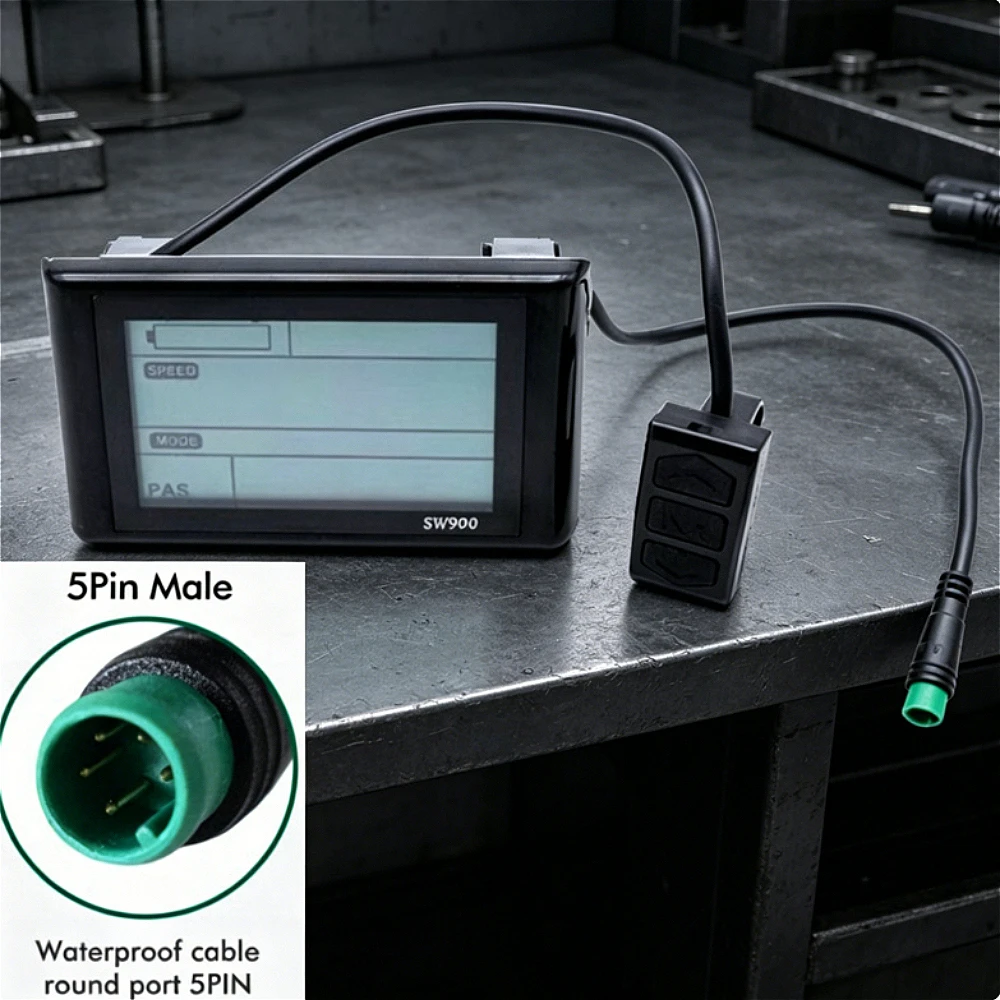 Display LCD SW900 per E-Bike 24V/36V/48V/52V/60V, Pannello di Controllo per Computer di Bordo Bici Elettrica, Accessori per E-Bike