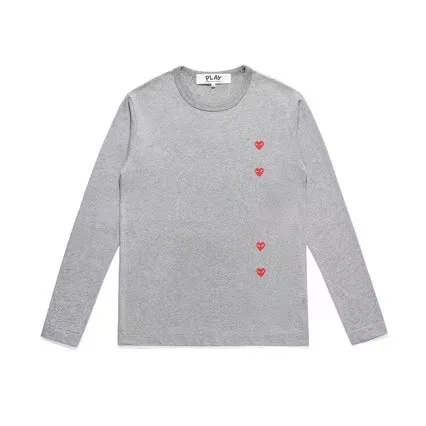 2024 new small heart printed long sleeved unisex T-shirt