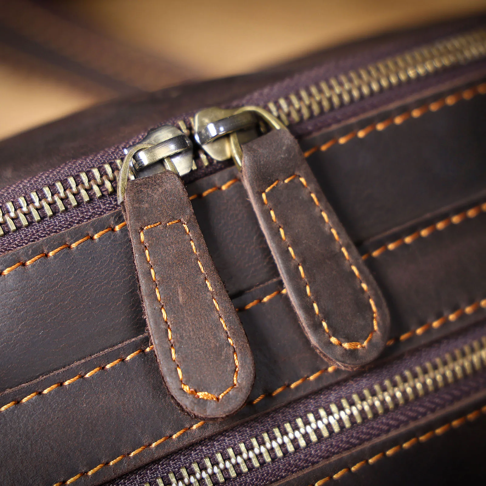 S.WORKER Vintage Brusttasche aus echtem Leder für Herren, Vintage, langlebige Brusttasche, Umhängetasche für Herren, Geschenk für Weihnachten – Detail 11