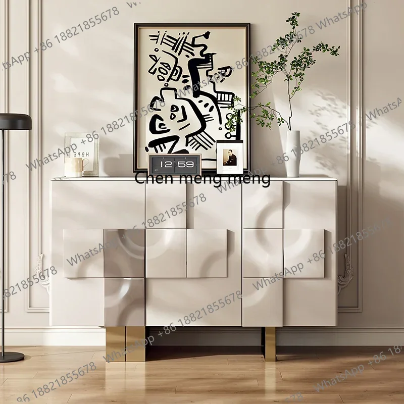 

Nordic Luxury Rock Plate Living Room Cabinet Italian Design Solid Wood Decorative Cabinet Simple Home Furniture Vitrina FYLC
