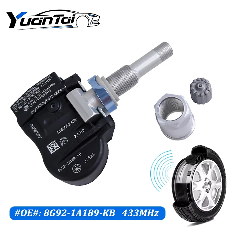 8G92-1A189-KB نظام مراقبة ضغط الإطارات لفورد جالاكسي (WA6) 1.6 1.8 2.0 S-MAX (CJ/WA6) 433MHz TPMS الاستشعار 8G921A189KB