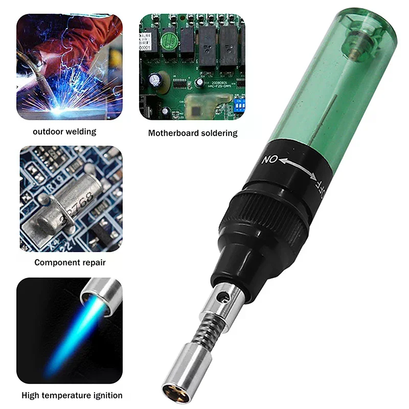 Portable Soldering Iron Kit 1300 Celsius Welding Pen Burner Blow Torch Gas Soldering Iron Cordless Butane Tip Tool