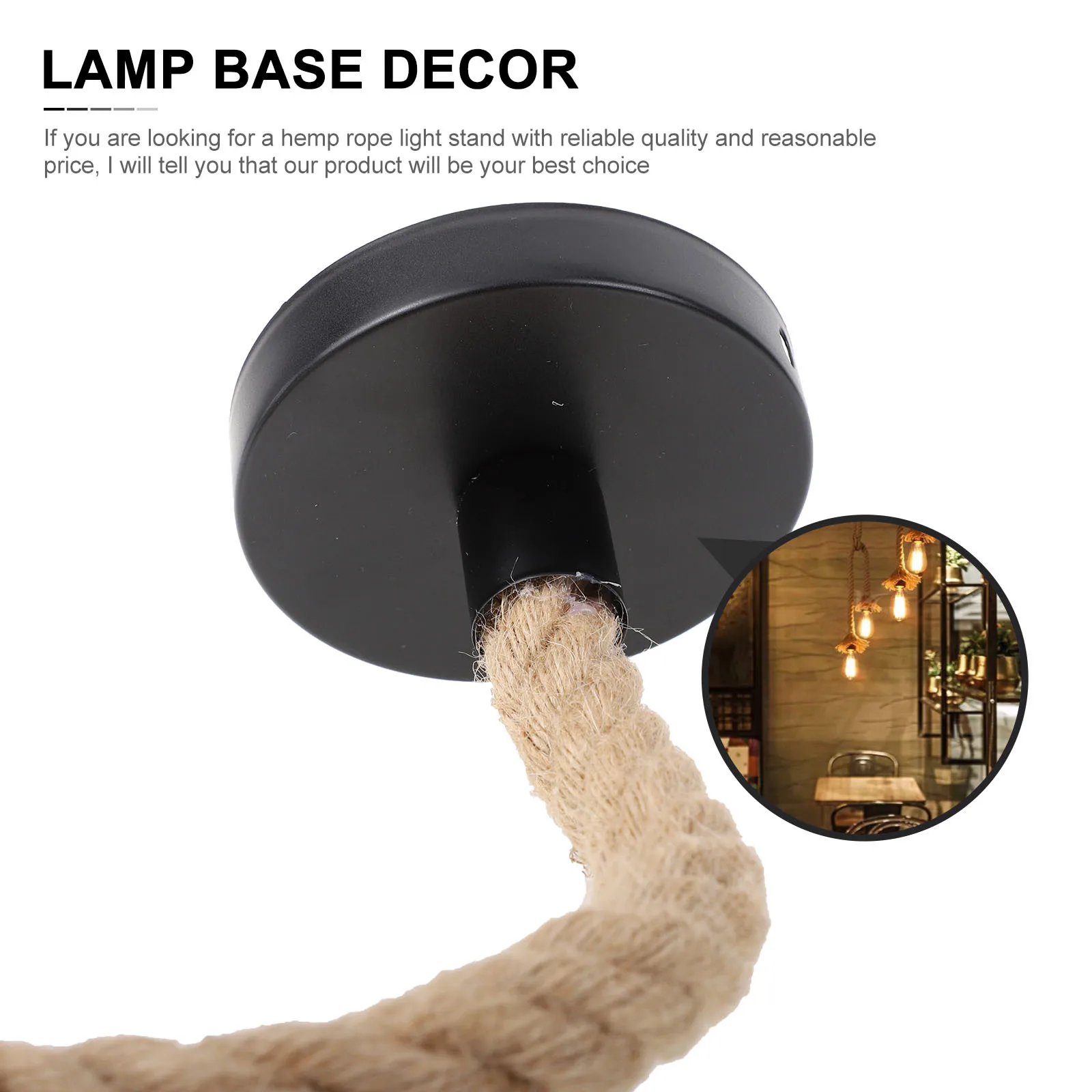 

1Pcs Retro Style Flax Rope Lamp Holder Single Head Hanging Rope Pendant Light Base Adjustable Vintage Lamp Decor