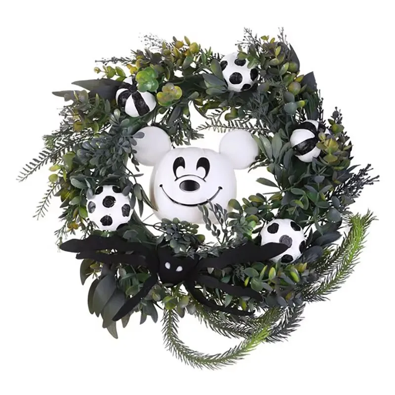 

Хэллоуин осень тыква Микки венок для входной двери с тыквой искусственный клен подсолнечник осень урожай праздник больше