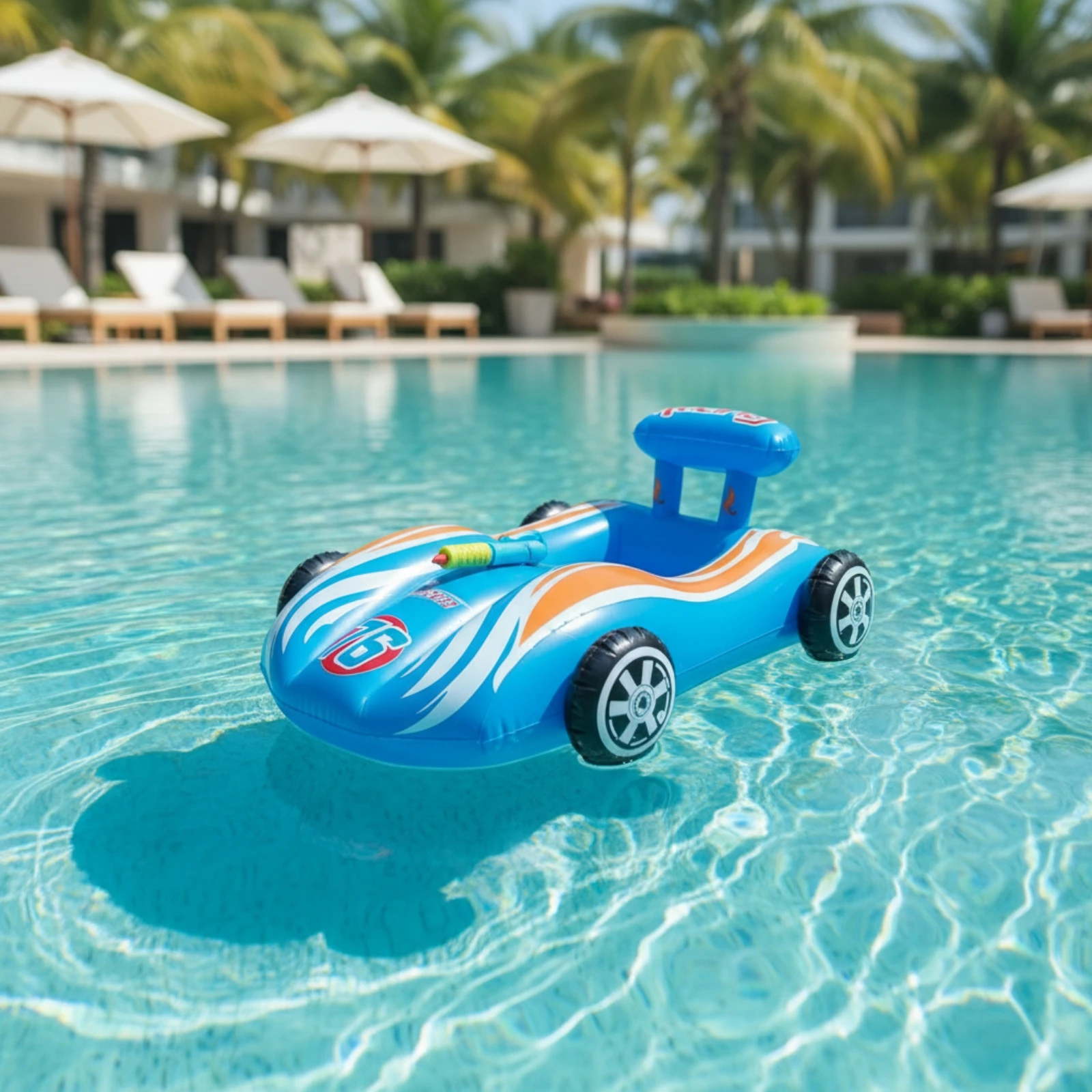 Pool Pool Toy with Water Racing-Style Inflatable Car Pool Toy Inflatable Floating Vehicle Toy with Water Comfortable Stable