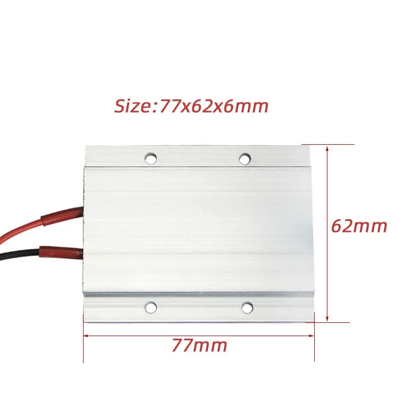 77x62x6mm 12V PTC Heater Electrical Ceramic Heater Aluminum Heat Plate 24v 70/110/200 Degrees