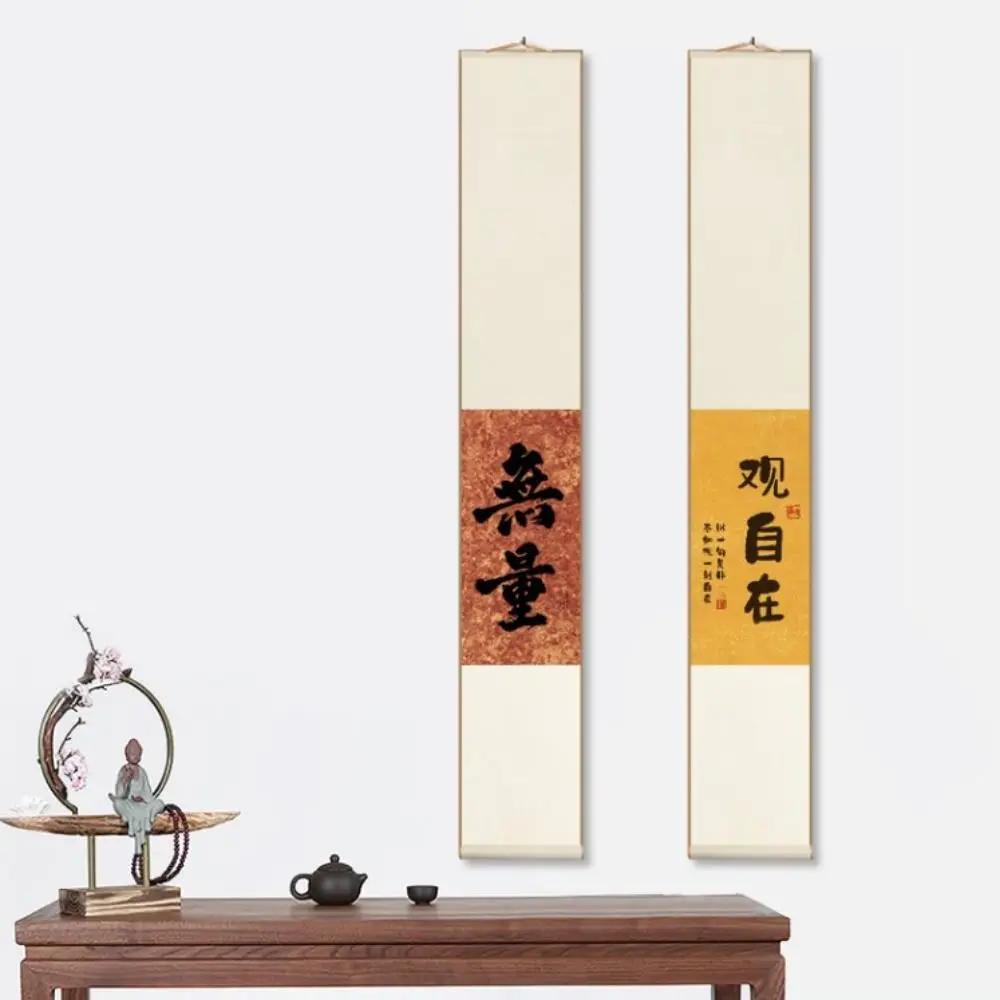 Calligraphy Mounting DIY Crafts Mini Batik Trumpet Scroll Gilded Rice Paper Scroll Blank Hanging Scroll Painting Drawing Paper