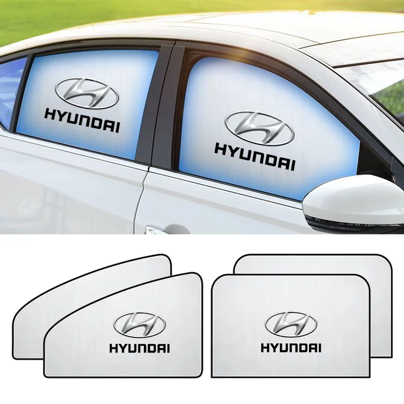 Cortina parasol para coche, protección UV automática, películas para ventana lateral, para Hyundai Tucson Accent Elantra Santafe Sonata I20 I30 I40, 4 Uds.