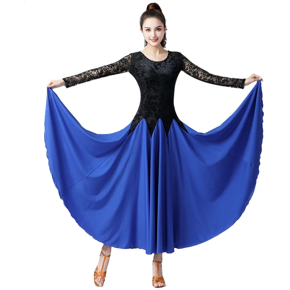 1pcs/lot Ballroom Dance Dress Women Performance Costumes Modern Standard Tango Waltz lace dress