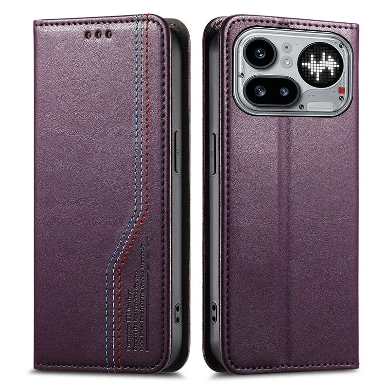

Flip suture PU leather card Slot Wallet Cover For Nothing CMF Phone 4a 3a Lite 3 2 2a Plus Pro 1 wristband shockproof phone Case