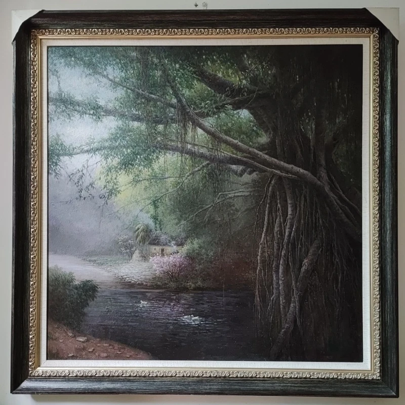 

Pure hand-painted high-end oil painting landscape hanging painting living room entrance decorative painting
