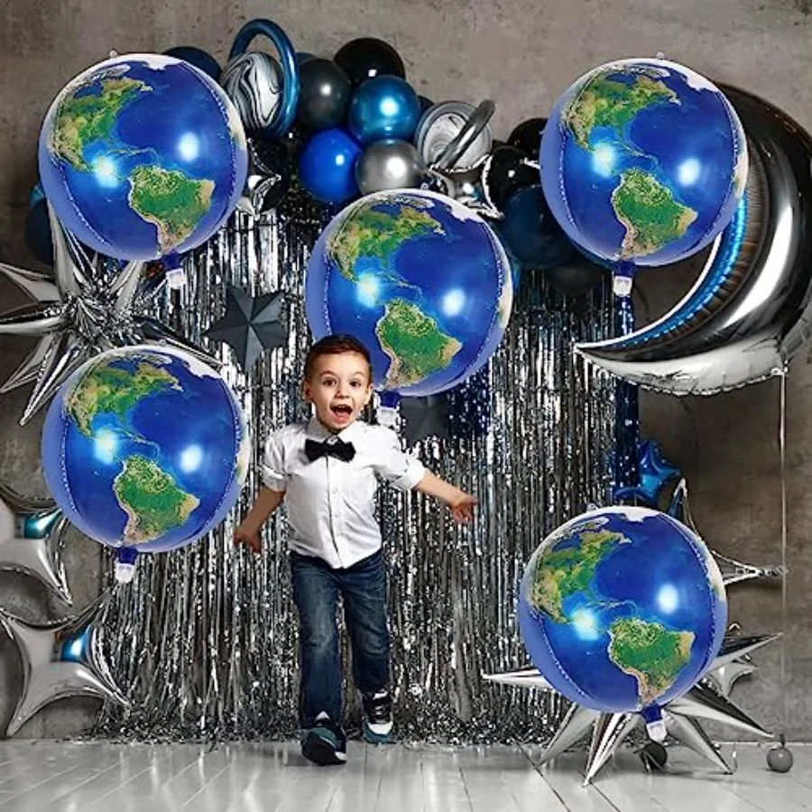22인치 지구본 풍선 대형 세계지도 호일 풍선 6개 행성 원형 구체 풍선 지구의 날 여행 모험용