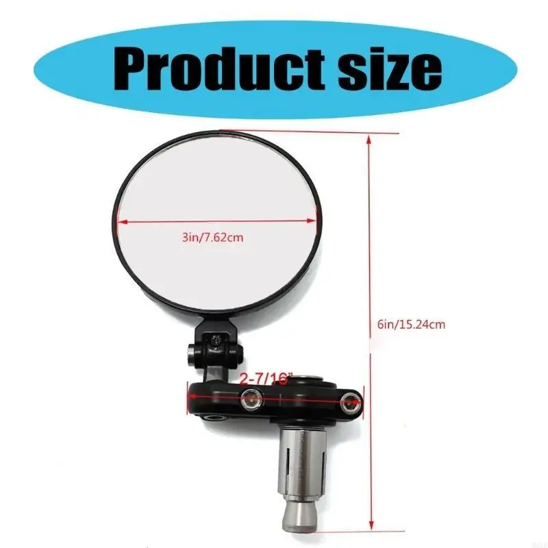 متعددة الاستخدامات 3 بوصة مرايا الدراجات النارية مع ميزة قابلة للطي لنهايات المقود #6